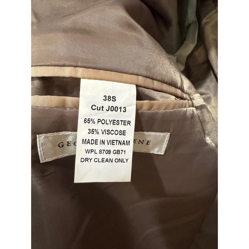 Geoffrey‎ Beene Mens Suit Jacket Blazer Taupe Brown 38S J0013 New